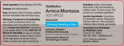 Arnica Montana 30X HPUS - VITM0001 Arnica Montana 30X HPUS 8 21 2020